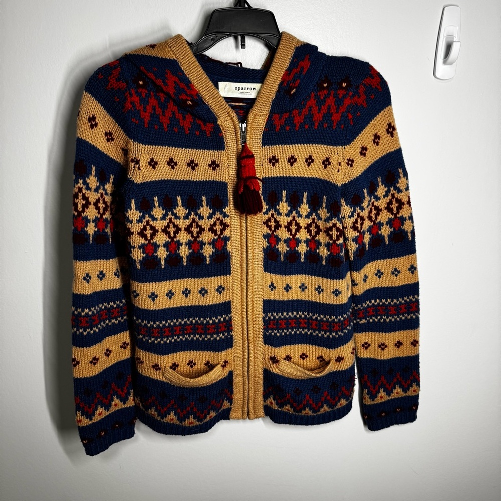 Anthropologie Sparrow Fair Isle Hooded Cardigan - Picture 2 of 8